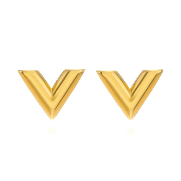 V goud oorbellen