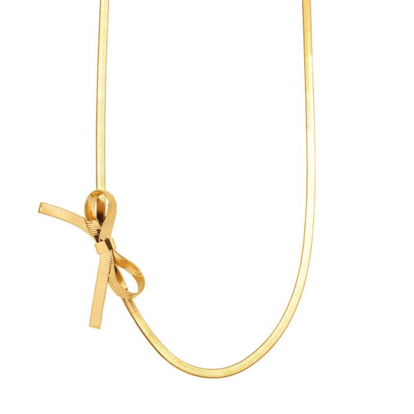 Strikjes ketting goud
